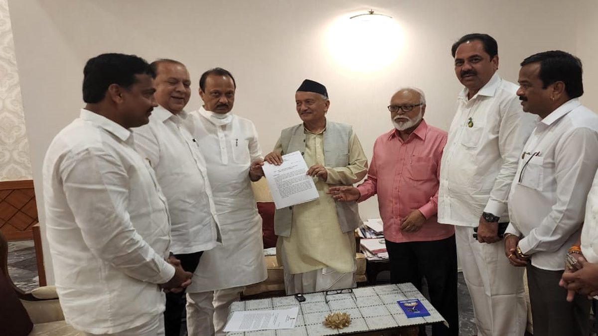ajit pawar at raj bhavan